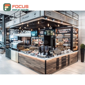 Mostrador de Servicio para Cafetería Boutique, Área de Exhibición de Botellas de Sirope con Frente de Vidrio Templado, Mostrador Comercial para Cafetería - Product Image 4