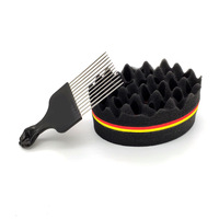 Ensemble de brosses à cheveux professionnelles Wave Magic pour salon, peigne de coiffage, éponge, peigne à aiguilles en plastique, outil de permanente en feuille d'aluminium, étanche, pour cheveux afro bouclés