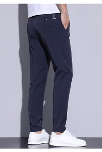 Pantalones de Verano Ligeros y Formales para Hombre, con Alta Elasticidad, Corte Recto Regular, Transpirables, Antiarrugas, con Logotipo Personalizado - Product Image 2