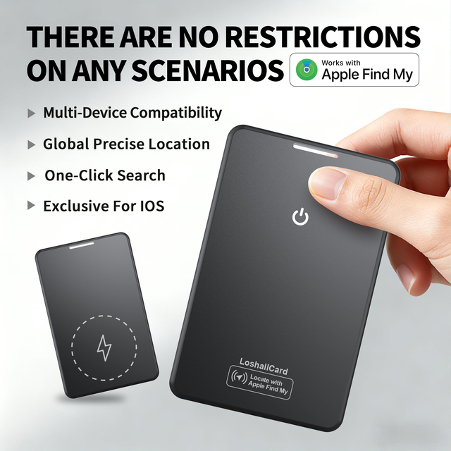 Slim Card Wireless Charging Anti-Lost Dual Find My System Certified Smart Locator Tracker