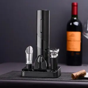 مجموعة هدية مفتاح النبيذ الكهربائي مع 2-في -1 البخاخ وقطّاعة، قاطع ورق فويل، فاصمات حفظ فراغ الهواء