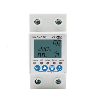 HMONOFF 63A TUYA APP Smart Circuit Earth Leakage Over Under Voltage Protector Relay Device Switch Breaker Energy Power kWh Meter