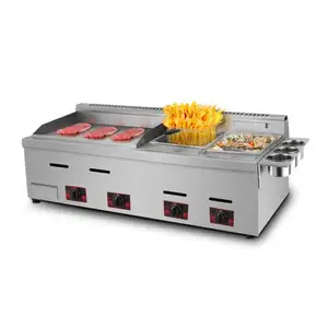 Commercial Electric Chicken Fryer Machine Stainless Steel Fyer Machine Griddle Multifunctional Fryer Grill Integrated Machine