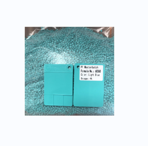 Tùy chỉnh masterbatch Nhựa nguyên liệu viên nhà máy rongfeng màu sắc ánh sáng Cambridge màu xanh <span class=keywords><strong>Polypropylene</strong></span> <span class=keywords><strong>PP</strong></span> pta PETG - Product Image 1