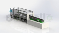 Convoyeur télescopique Convello à vitesse réglable, en acier inoxydable, à 2 niveaux, durable, pour le transport de sacs de sucre