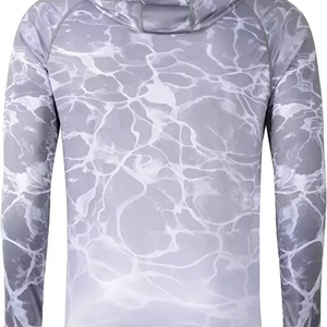 Camiseta de Pesca con Capucha de Manga Larga, Protección UV, Secado Rápido, Color Naranja, Sublimada, Reciclada - Product Image 5