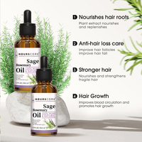 Sérum Capillaire 100% Naturel Veganic Biologique à Marque Blanche pour Hommes et Femmes – Soin du Cuir Chevelu et Croissance des Cheveux à l'Huile Essentielle de Sauge, Romarin et Menthe