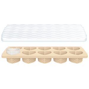 Bac à glaçons en silicone en forme de cœur avec couvercle, empilable, pour la cuisine à domicile - Product Image 2