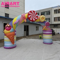 Arche gonflable personnalisée pour gâteaux et bonbons, décoration d'entrée gonflable arc-en-ciel pour événements d'anniversaire et de carnaval