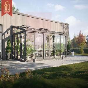 Véranda en aluminium quatre saisons à économie d'<span class=keywords><strong>énergie</strong></span> avec verrière, pour jardin, patio, serre en verre - Product Image 1