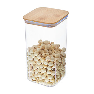 7 pièces sans Bpa Premium Rectangle hermétique bidon ensemble bambou couvercle en plastique organisateur bidons pour la cuisine de stockage des aliments - Product Image 3