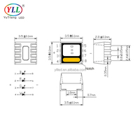 Chip LED RGBW Serie YLL XHF 3535, Corriente 20/30mA, Voltaje 2.8-3.4V, CRI 80, Azul Rojo, Módulo LED para Exteriores, Puntos de Píxeles