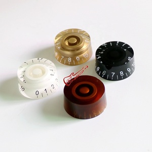 Zwarte acryl plastic LP-speed gitaarknoppen wit goud bruin bedieningsknop 6mm schroefgat duurzaam voor gitaar en bas - Product Image 3