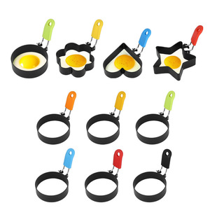 Ensemble de moules à œufs en acier inoxydable, 4 pièces, forme ronde, fleur, cœur, étoile, outil de cuisson pour petit-déjeuner DIY - Product Image 5