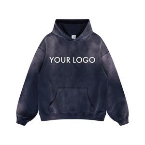 Sweat-shirts surdimensionnés de haute qualité avec logo personnalisé, vintage, 100% coton, lavage à l'acide, grandes tailles, sweats à capuche pour hommes, vente en gros - Product Image 5