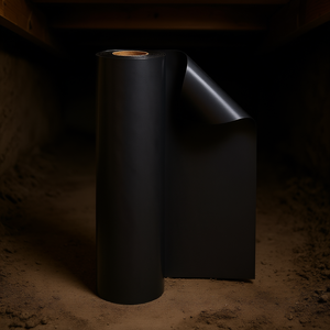 Heavy Duty Black <b>Plastic</b> <b>Sheet</b> <b>Roll</b> 20FT X 100FT 10 Mil Thick Polyethylene Vapor Barrier for Crawl Space - Product Image 2