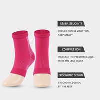 Chaussettes de compression en nylon tricoté couleur unie, avec nouvelle supporteuse de voûte plantaire, pour le sport, la mise en forme du pied et la cheville, mi-mollet, en stock, vente en gros