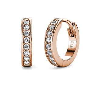 Pendientes de Aro Pequeños Daisini Adornados con Cristales Swarovski, Plata de Ley 925, Hipoalergénicos - Product Image 1