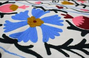 Jeté de lit, couvre-lit, tapisserie murale, nappe, broderie Suzani 100 % coton faite à la main, décoration bohème pour la maison, B2B Sup - Product Image 1