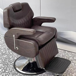 เก้าอี้ตัดผมไฮดรอลิกปรับเอนได้ รุ่นหรูหรา สีน้ำเงิน สำหรับผู้หญิง ดีไซน์ทันสมัย โครงเหล็กสแตนเลส เบาะหนัง - Product Image 5