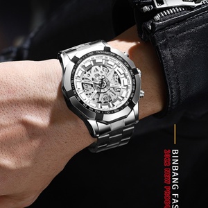 Reloj de Pulsera BINBOND 033, Diseño Hueco, No Mecánico, Resistente al Agua, Popular, de Acero, Multifuncional, de Cuarzo, para Hombre - Product Image 3