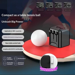 Adattatore da Viaggio Multi-Paese Global <span class=keywords><strong>Pass</strong></span> No U con 3 Porte USB, Corrente Nominale 10A, Adattatore Multifunzione con Spina Indiana - Product Image 3