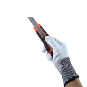 15g nhà máy cấp C-F PU màu Xanh kết thúc tráng siêu mỏng chống cắt tráng Xây Dựng Công Trình an toàn xây dựng găng tay chống cắt