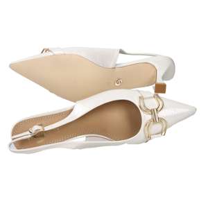 Gold & Gold Donna Slingback Pumps 6 Cm Heel <b>White</b> Size 40 - Product Image 6