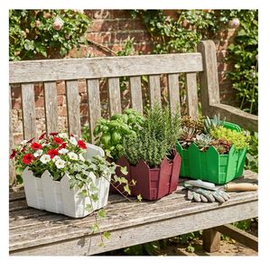 Jardinière murale suspendue en PP durable, design clôture en bois, pot de fleurs pour patio, balcon, jardin, verticale, directement de l'usine - Product Image 1