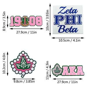 Últimas personalizado Alpha Kappa Sorority, Inc chenille bordado grande insígnia emblema AKA patch