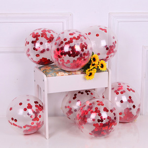 Promotion Ballons en latex transparents de 12 pouces pour anniversaire, mariage, fête, décoration, couleur or, confettis - Product Image 5