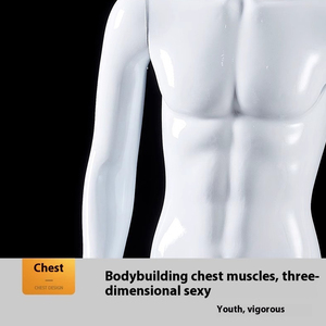 Maniquí <span class=keywords><strong>de</strong></span> Exhibición <span class=keywords><strong>para</strong></span> Tienda <span class=keywords><strong>de</strong></span> <span class=keywords><strong>Ropa</strong></span> Masculina, Maniquí <span class=keywords><strong>de</strong></span> Cuerpo Entero con Recubrimiento Electrolítico, Modelo Musculoso Negro Esmerilado - Product Image 3
