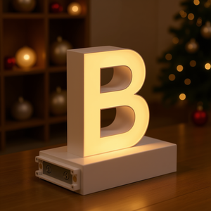 Letra LED Iluminada B 3000K Blanco Cálido, Letra Decorativa con Base de Plástico y Funciona con Batería - Product Image 2