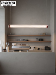 Industrielle Langstreifen-Pendelleuchten für Restaurants, Kunstvolle Rote Edelstahl-Tischlampe, Café-Beleuchtungskörper - Product Image 3