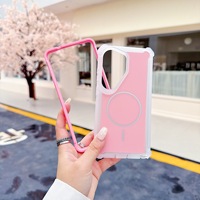 Pour Samsung S26 Ultra S25 S26 Plus Defender 2-en-1 Anti-chute Effet Peau Magnétique Étuis et Housses pour Téléphone Portable