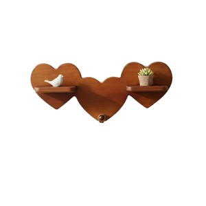 Mingxu Wooden Heart Shaped Wall <b>Shelf</b> Storage <b>Rack</b> For Living Room Display - Product Image 2