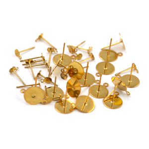 फ्लैट बार ज्वैलरी ने 14k गोल्ड प्लेटेड हाइपोएलर्जेनिक स्टेनलेस स्टील इयररिंग पोस्ट - Product Image 3