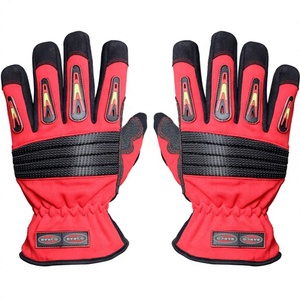 Gants d'extrication de niveau 3 en coton/polyester/spandex noir et rouge de haute qualité, respirants, thermiques, pour toutes les saisons, vente en gros, personnalisables - Product Image 6