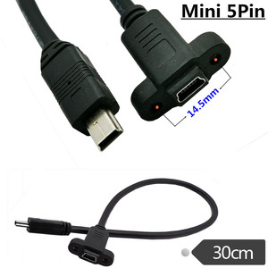 Mini <b>Usb</b> 5 Pin Male To Female Extension Cable With Screw Hole For Mobile Phone Charging And Data Transfer - Product Image 4
