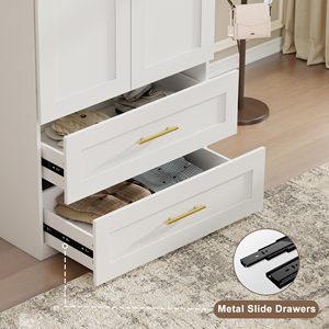 <span class=keywords><strong>Armoire</strong></span> classique en teck blanc en forme de L, sur mesure, moderne, en MDF, dernière collection, pour salon et chambre à coucher - Product Image 5
