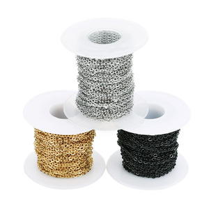 Toptan 10 metre 1.0mm/1.5mm/2.0mm/2.5mm paslanmaz çelik O zincir gümüş altın siyah renk DIY charms kolye takı - Product Image 3