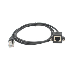Cable de extensión de red Rj45 Cat5e con conector macho a hembra y orificios de montaje para cableado de datos - Product Image 2
