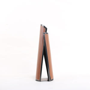 थोक सामान लक्जरी सजावट बेज चमड़े लोहे के कोणीय स्टील चमड़े के घर सजावट आइटम vase - Product Image 5