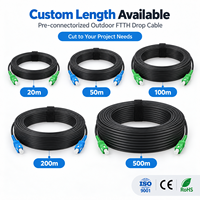 Câble de branchement fibre optique aérien FTTH SC UPC pré-connecté GJYXCH 1 ou 2 fibres G657A1 pour installation poteau-résidence