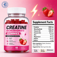 Gummies de créatine monohydrate 5g certifiées GMP pour femmes, 60 unités, 2 par portion, soutien musculaire, vente en gros OEM