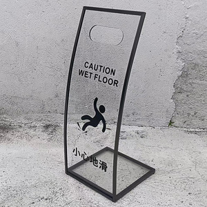 Acrylic Warning Sign 280x240x605mm Stainless Steel Anti Slip Floor Caution Notice <b>Board</b> For Hotels And Shopping Malls - Product Image 3