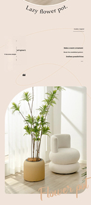 Pot de fleurs vertical cylindrique respirant auto-arrosant, style nordique, pour hôtel et décoration intérieure, en plastique soufflé - Product Image 2
