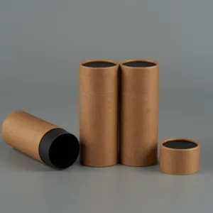 Fabricant kraft solide tube de papier en carton, 100% recyclé emballage en tube de papier personnalisé avec couvercle