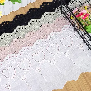 Hot Selling 2023 New Cotton Lace Ribbon Crochet Voile Embroidery Lace Trim Cotton For Bridal Wedding