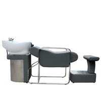 Fauteuil gonflable blanc en acier inoxydable profond, nouveau design, pour salon de cheveux, lavabo, shampoing en céramique
